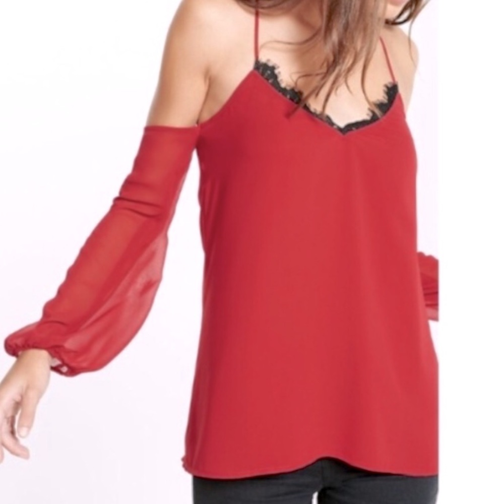 NWT Express Cold Shoulder Lace Blouse L